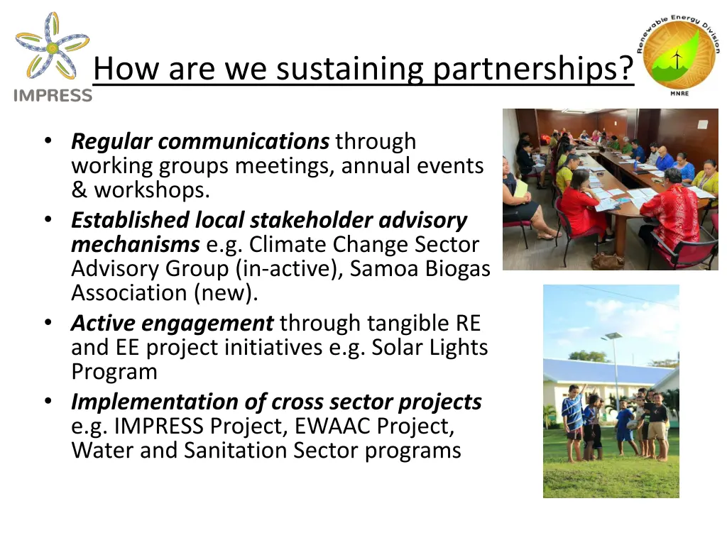 how are we sustaining partnerships