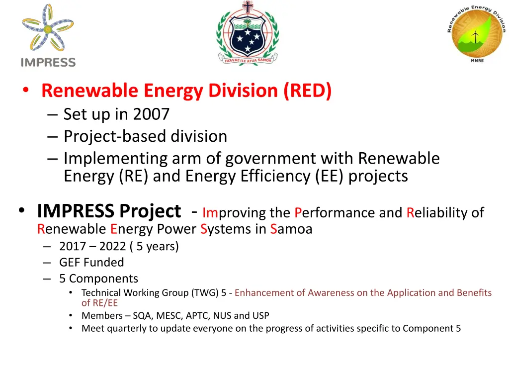 renewable energy division red set up in 2007