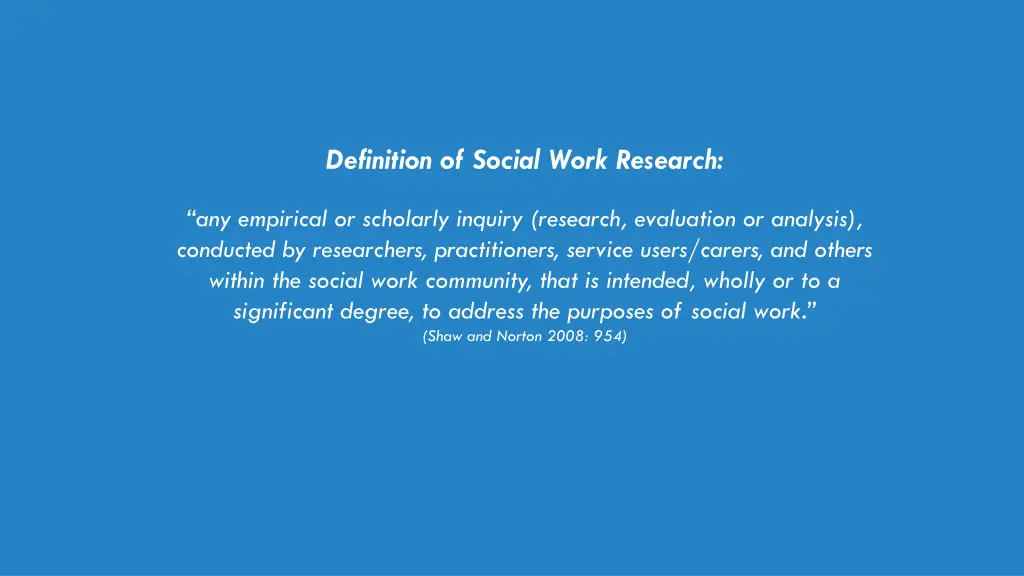 definition of social work research