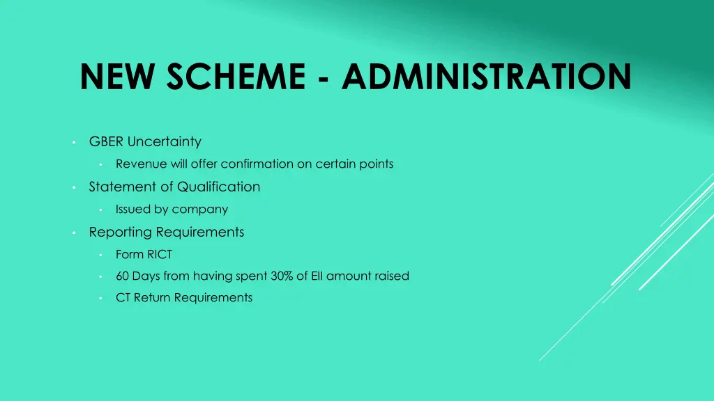 new scheme administration