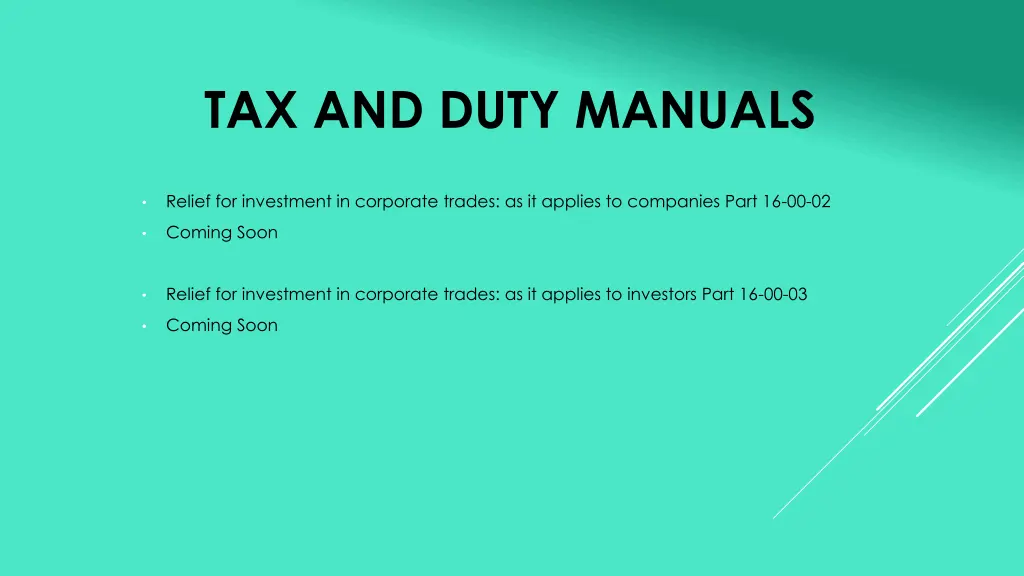 tax and duty manuals