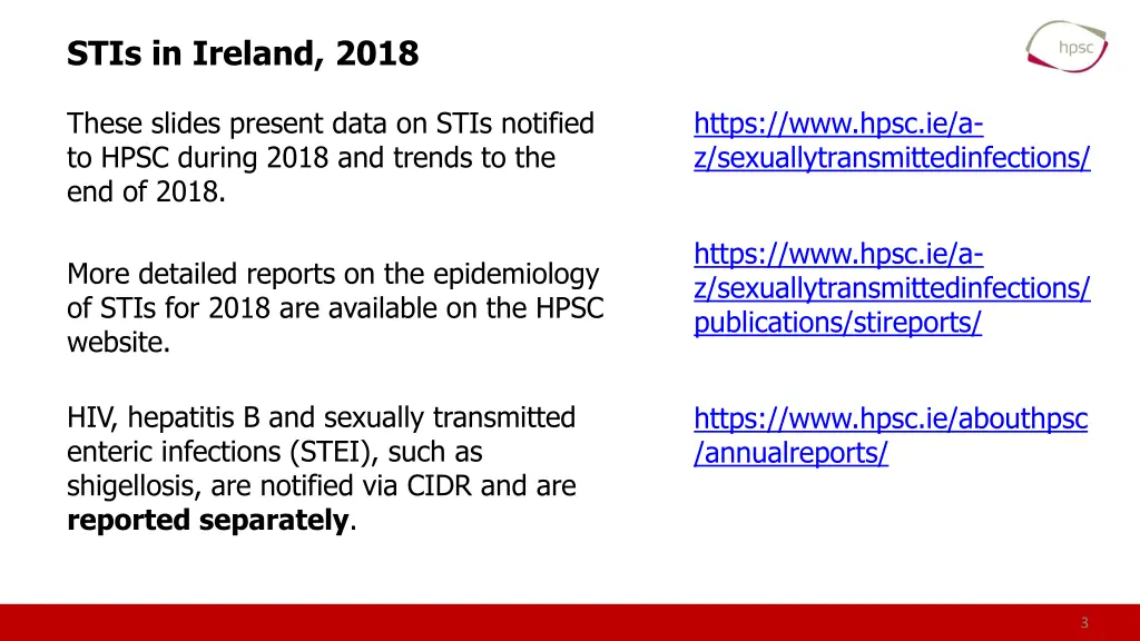 stis in ireland 2018