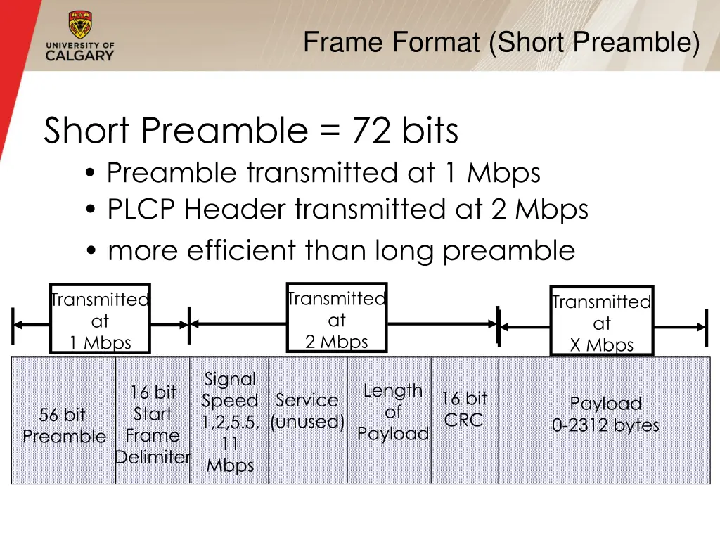 frame format short preamble