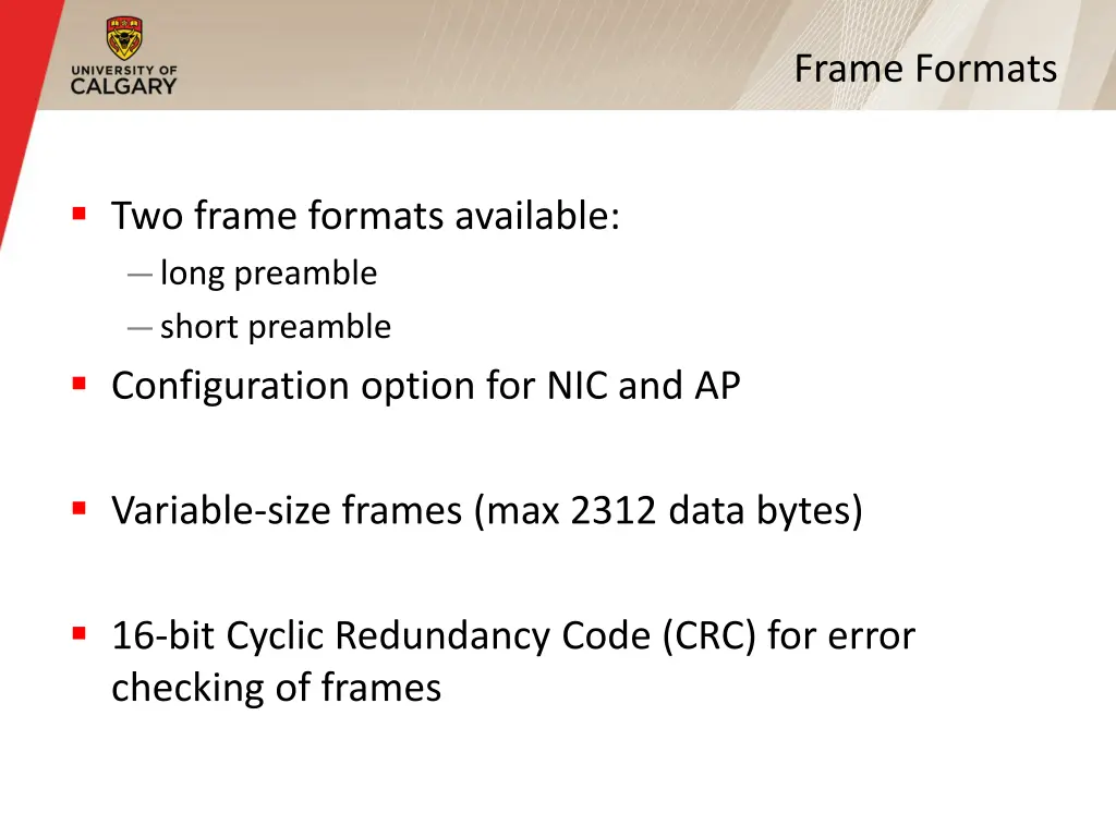 frame formats