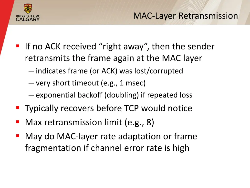 mac layer retransmission