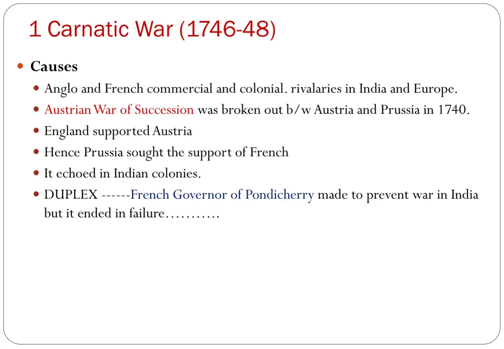 1 carnatic war 1746 48