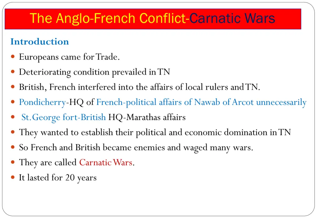 the anglo french conflict carnatic wars