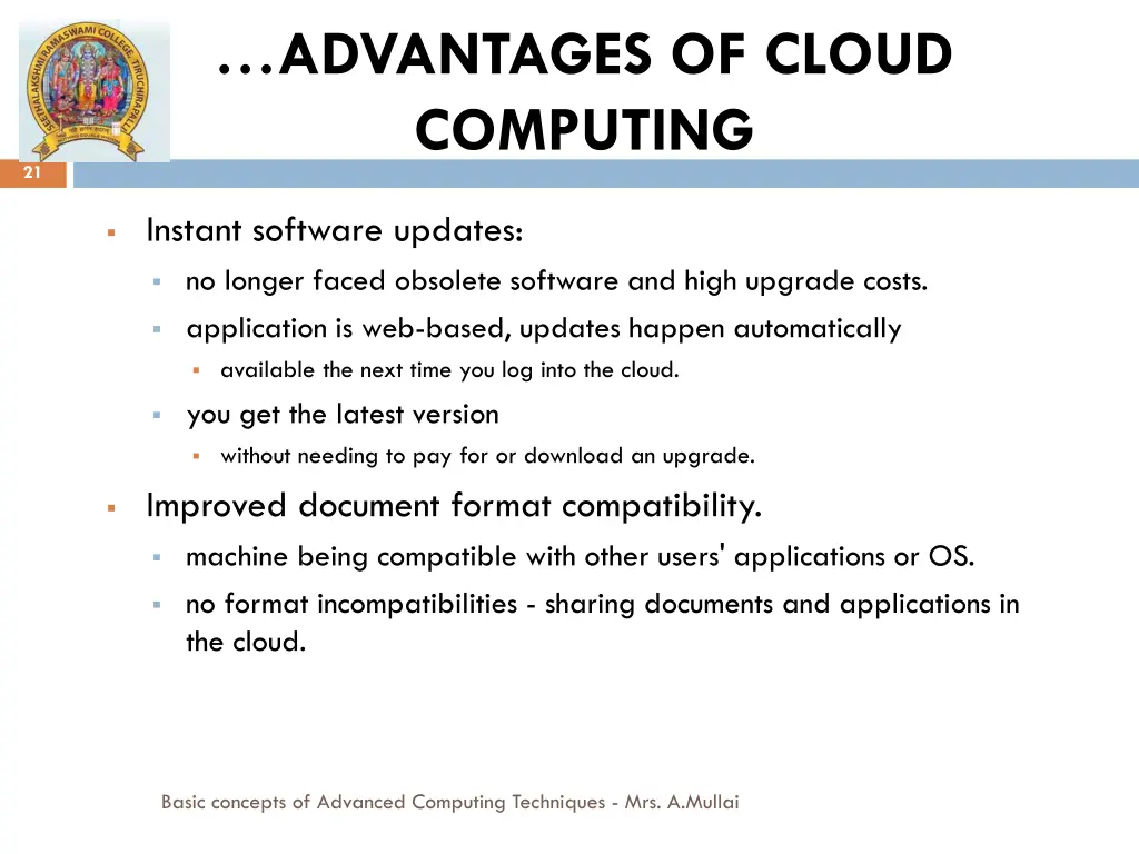 advantages of cloud computing 2