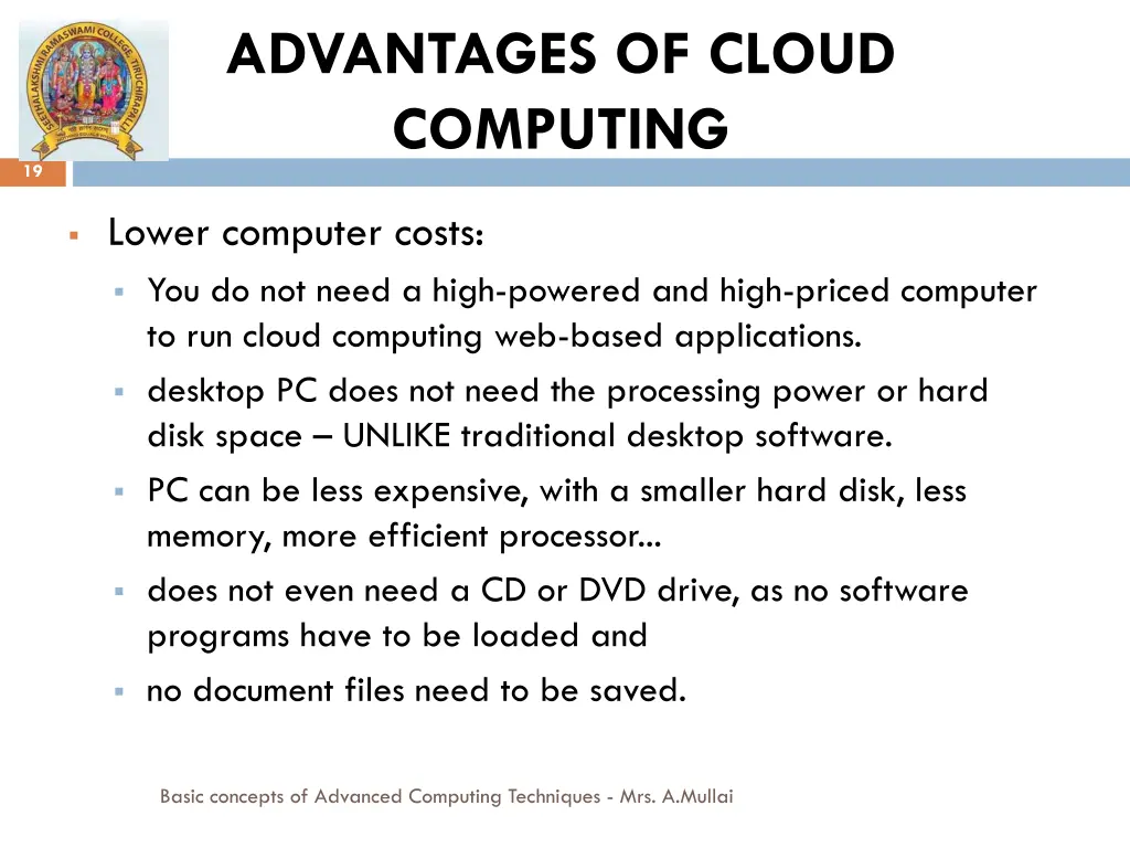 advantages of cloud computing