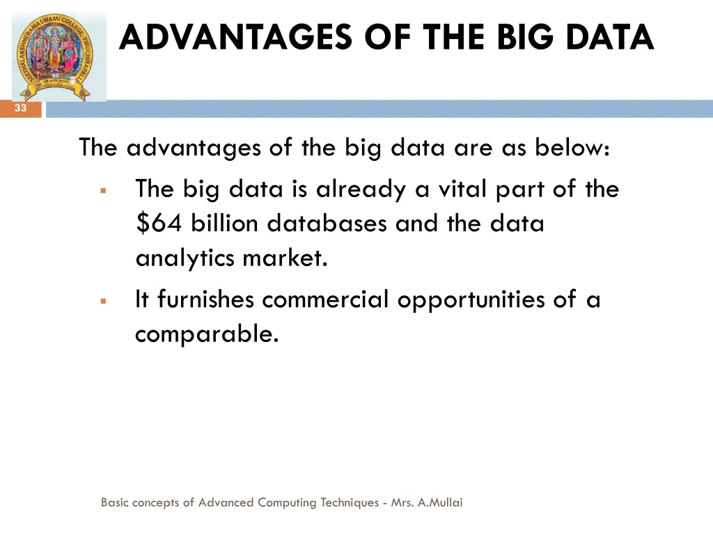 advantages of the big data