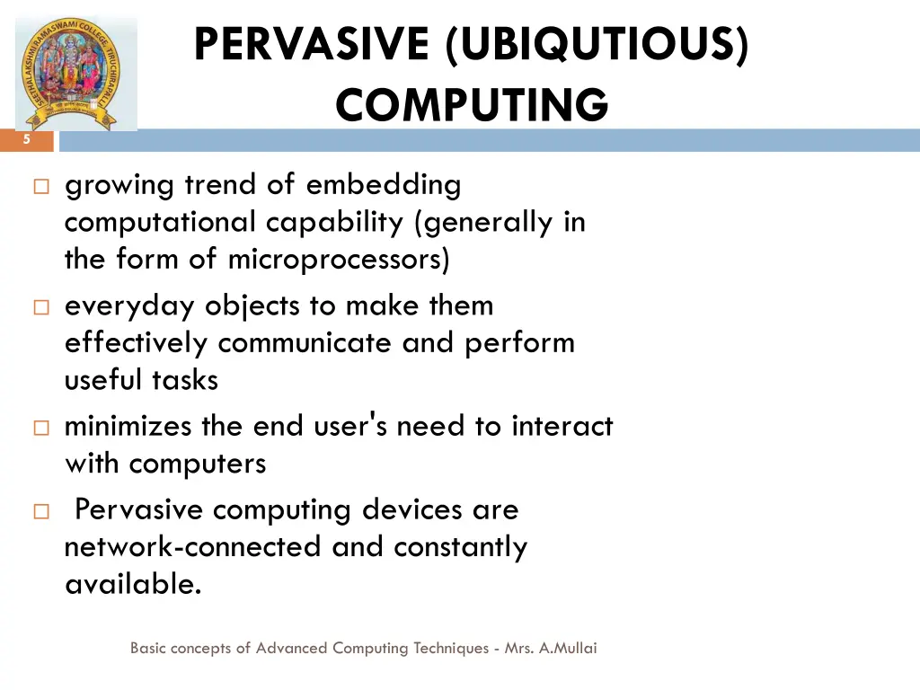 pervasive ubiqutious computing