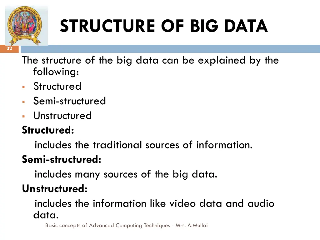 structure of big data