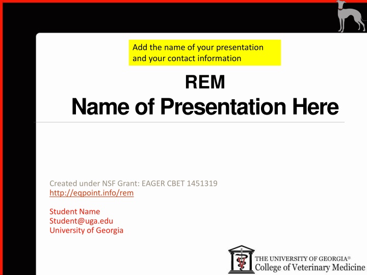 add the name of your presentation and your