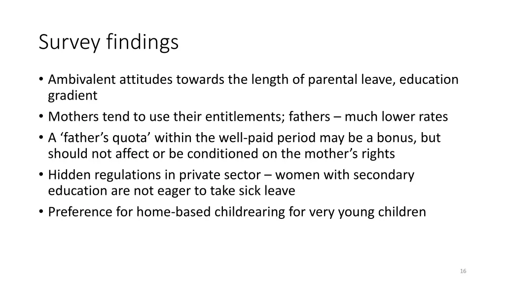 survey findings