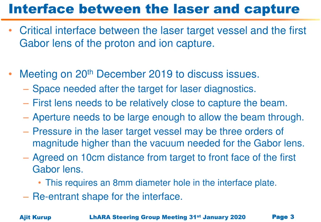 interface between the laser and capture