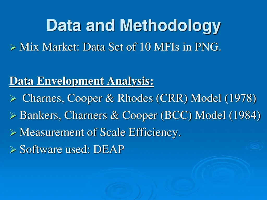 data and methodology