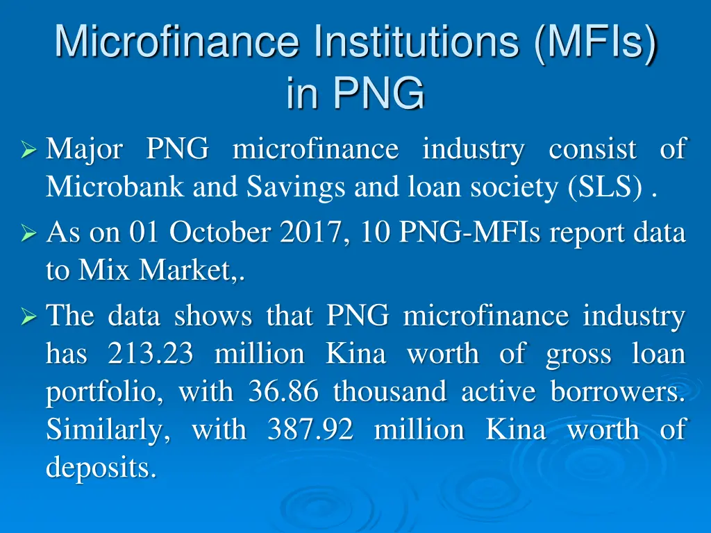 microfinance institutions mfis in png major