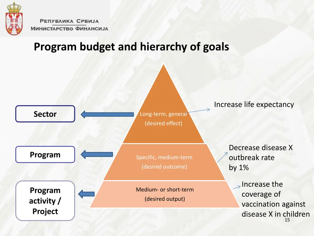 program budget and hierarchy of goals