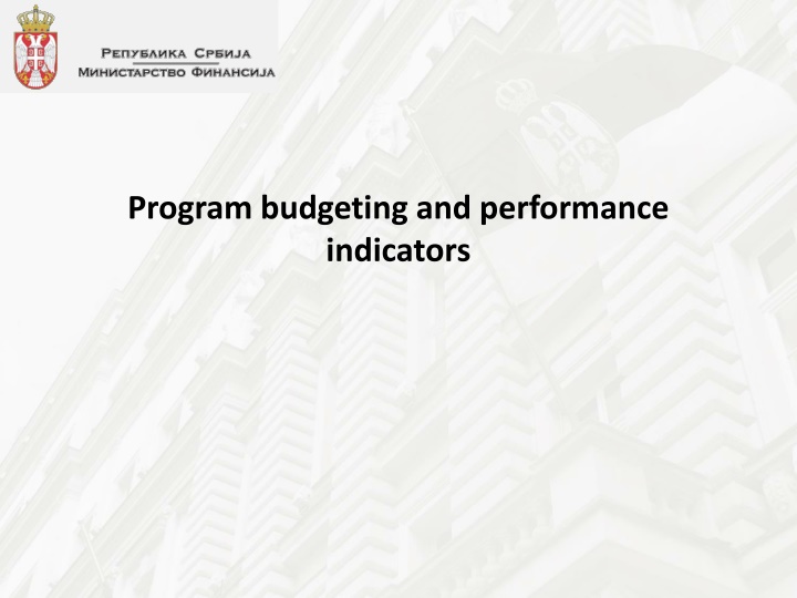 program budgeting and performance indicators