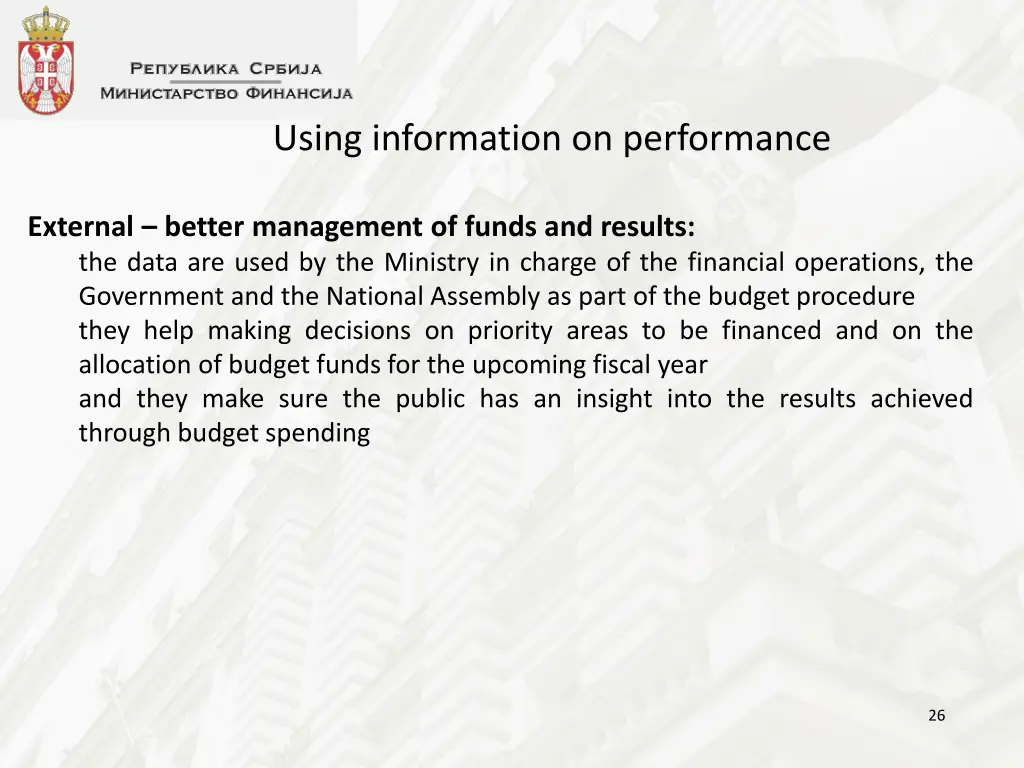 using information on performance 1