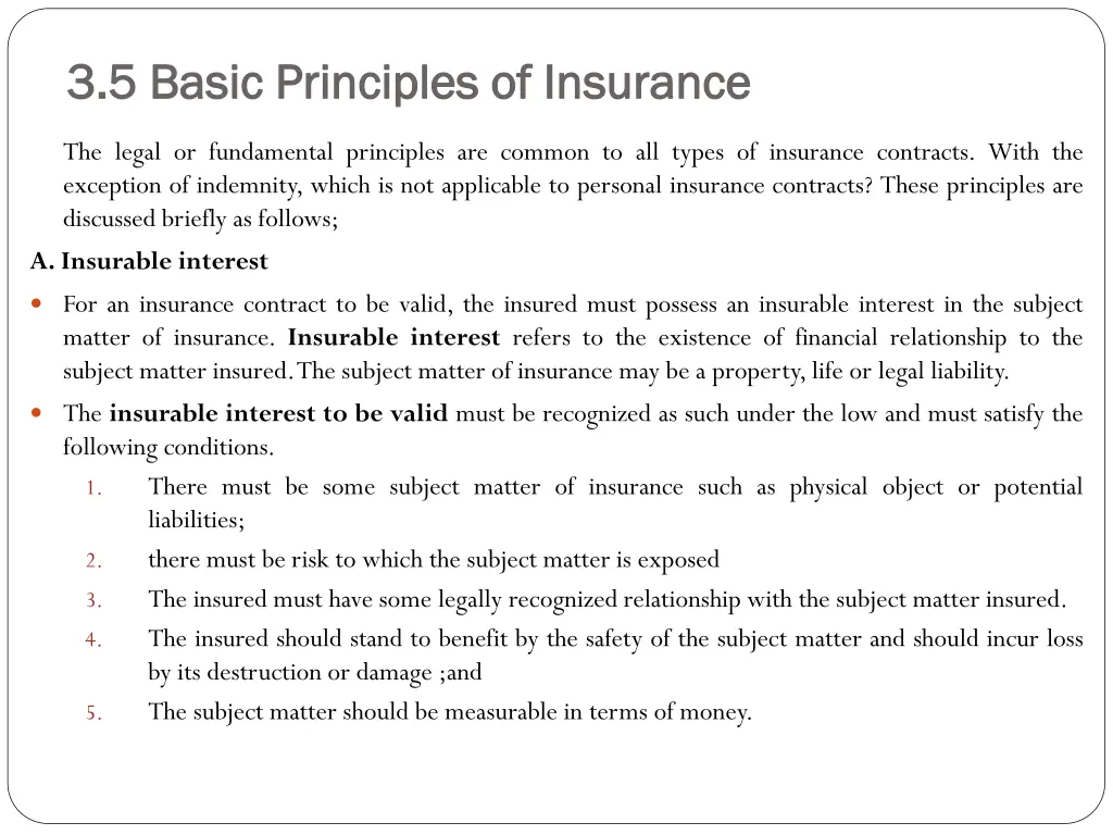 3 5 basic principles of insurance 3 5 basic