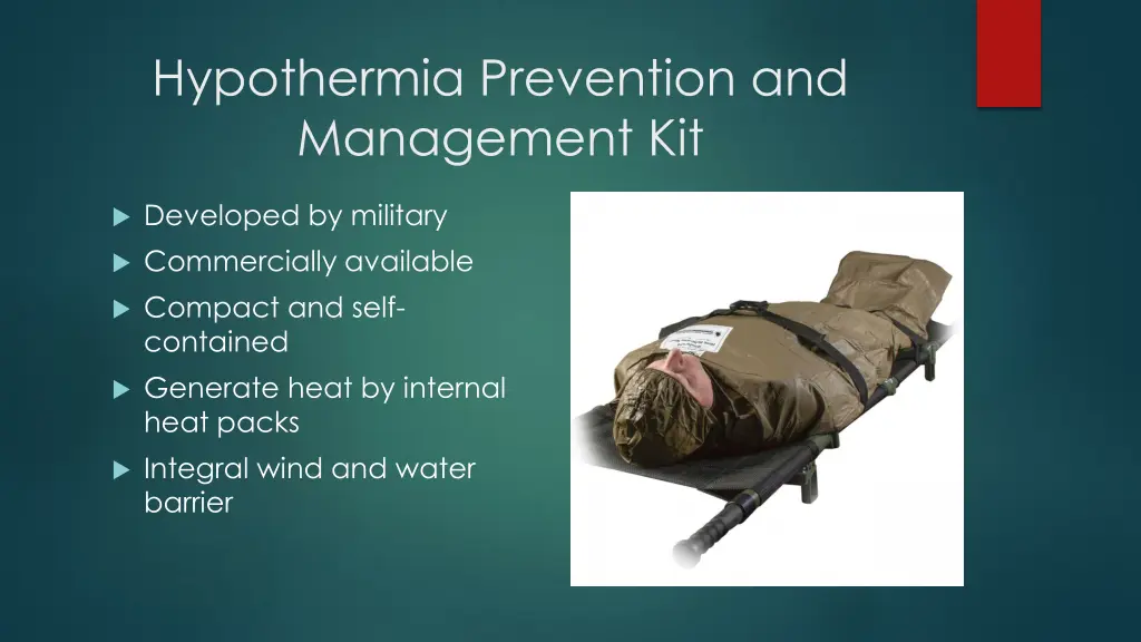 hypothermia prevention and management kit