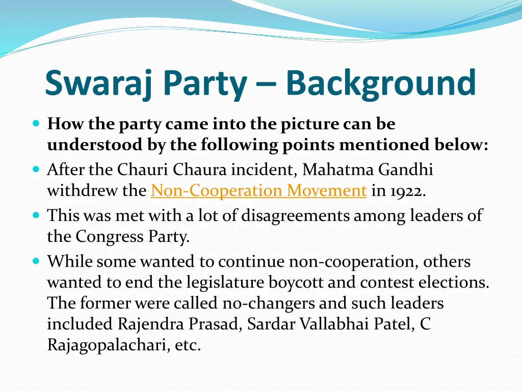 swaraj party background