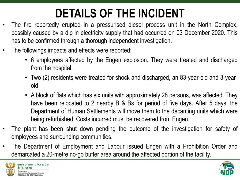 details of the incident the fire reportedly