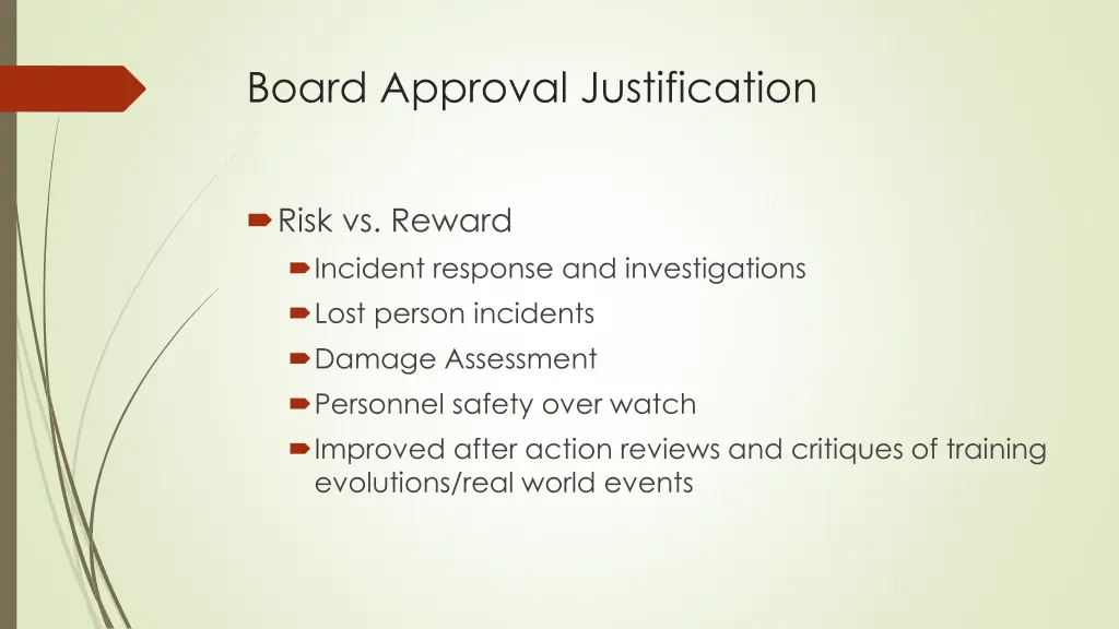 board approval justification