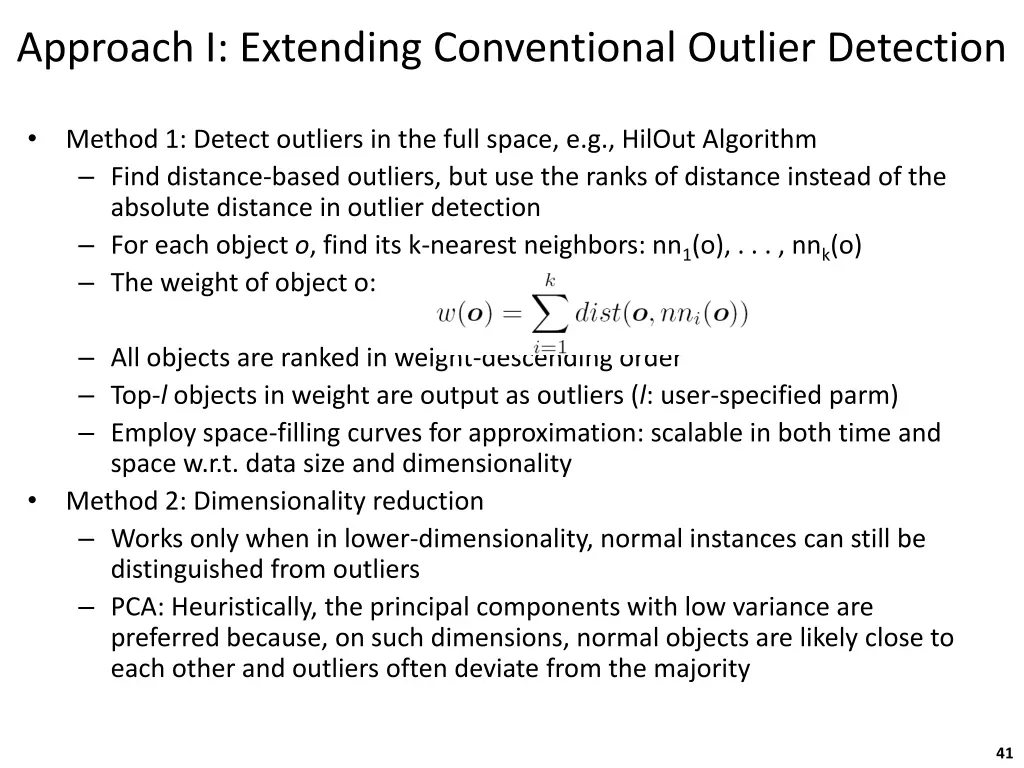 approach i extending conventional outlier