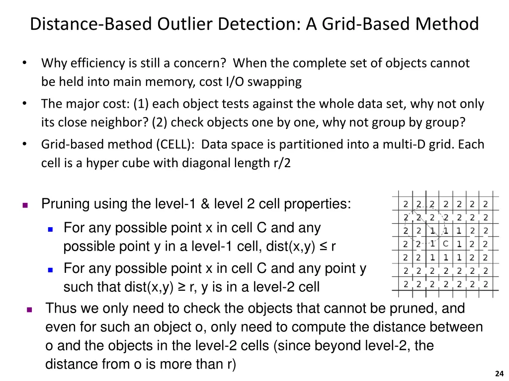 distance based outlier detection a grid based