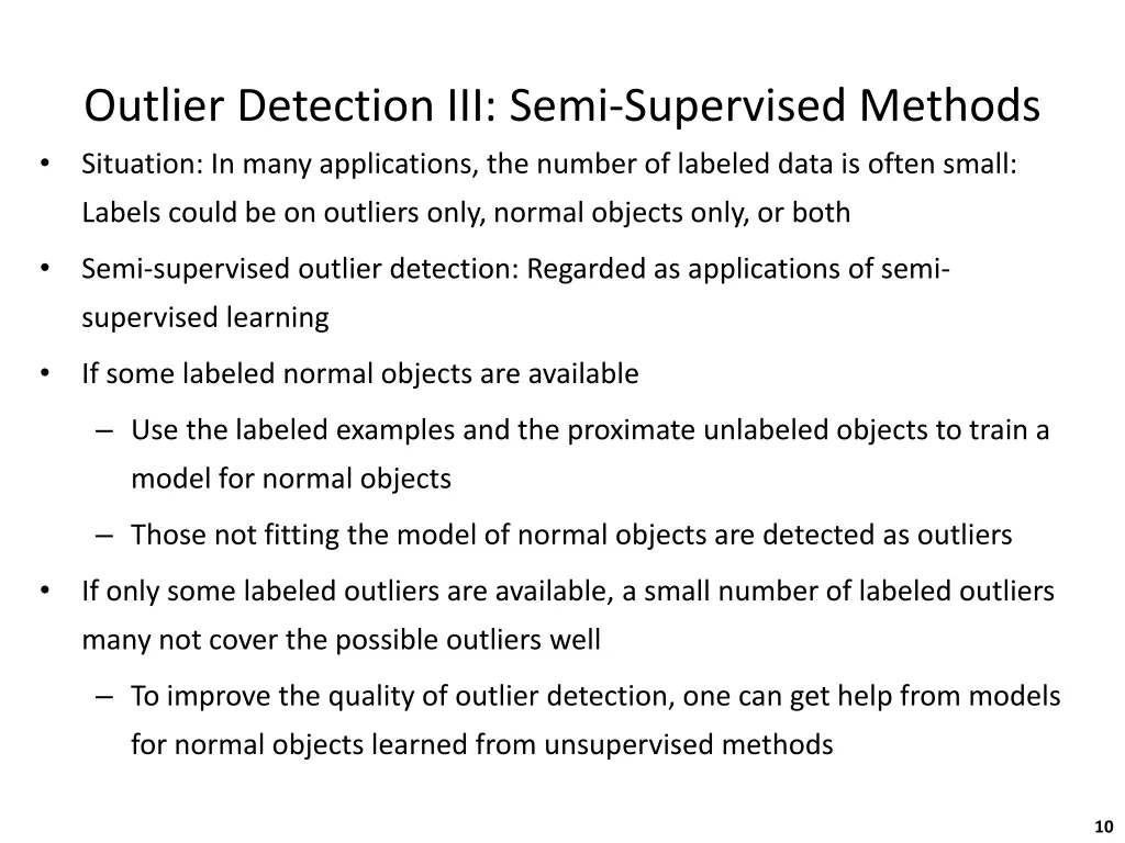 outlier detection iii semi supervised methods