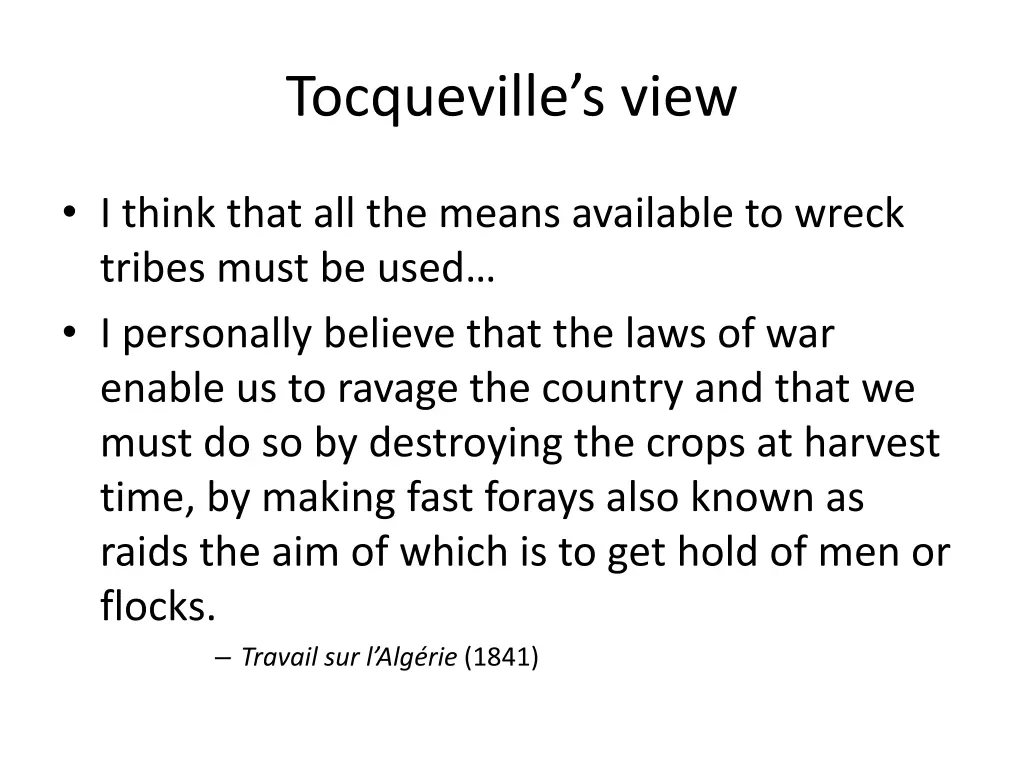 tocqueville s view