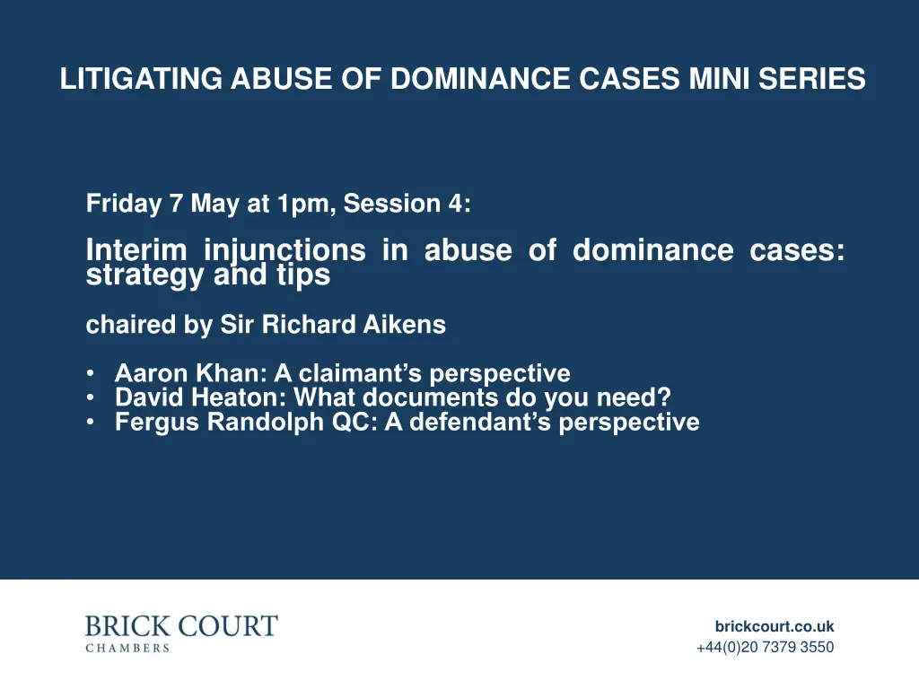 litigating abuse of dominance cases mini series 1