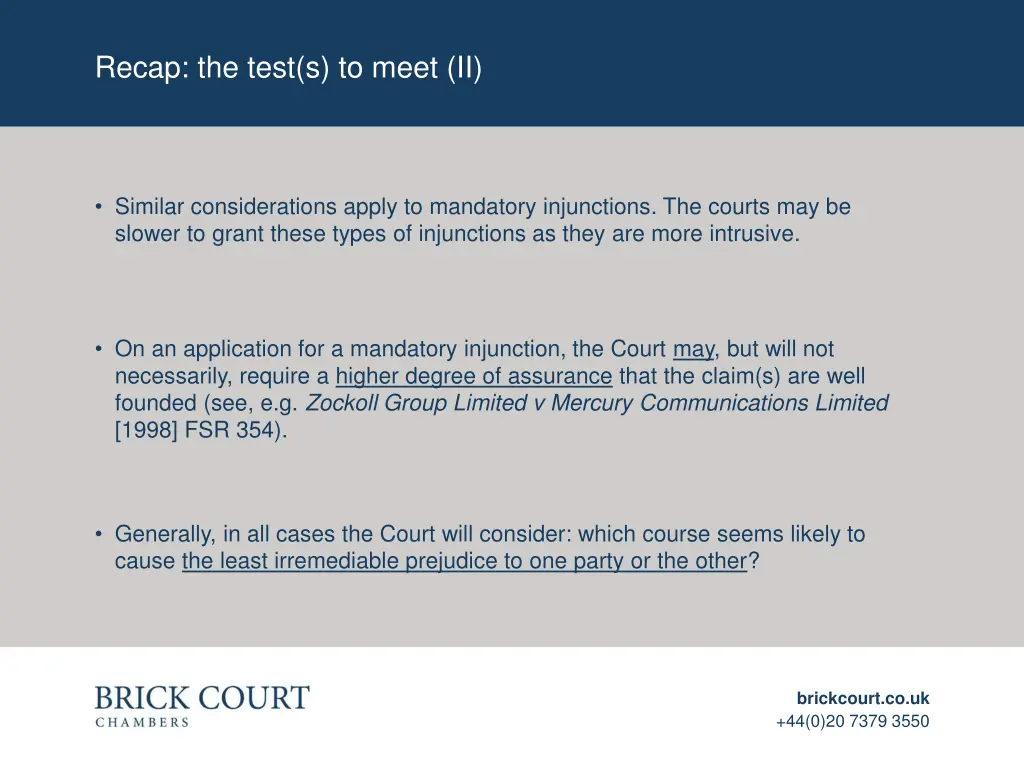 recap the test s to meet ii