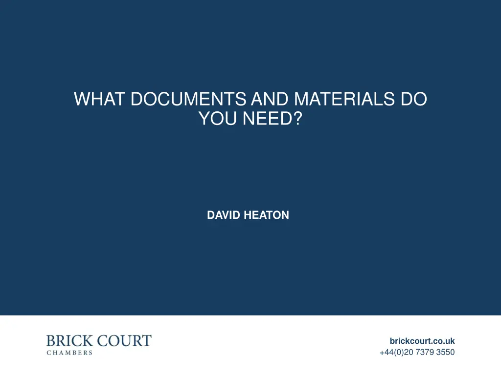 what documents and materials do you need