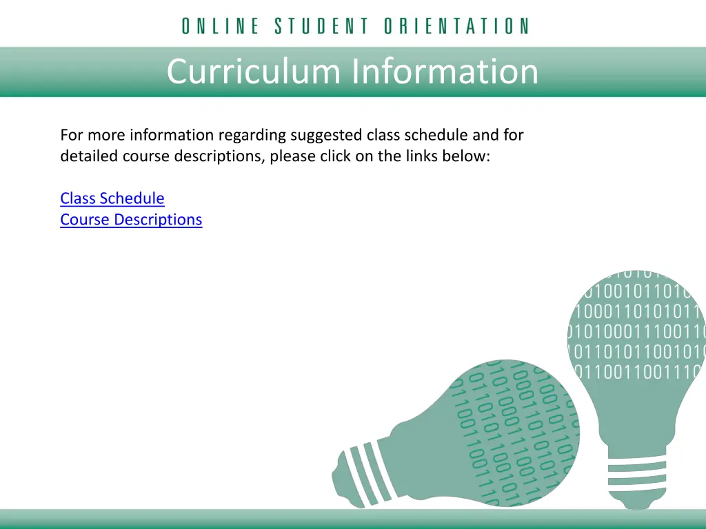 curriculum information