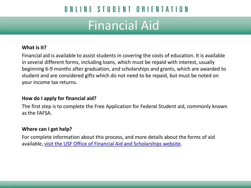 financial aid