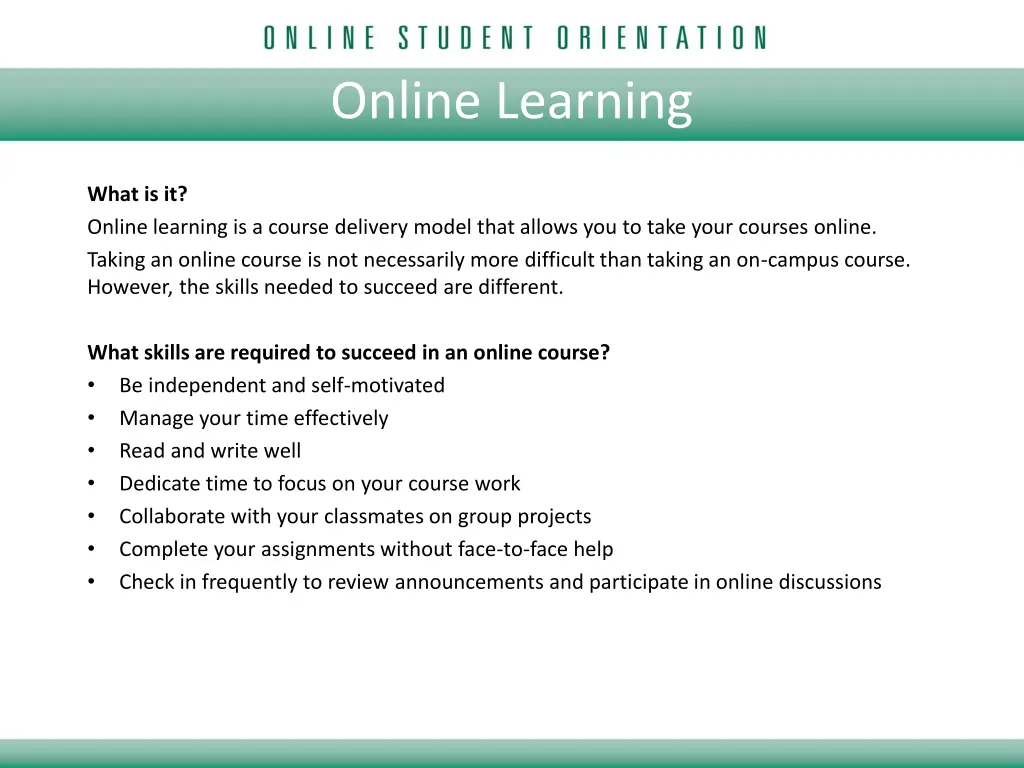 online learning