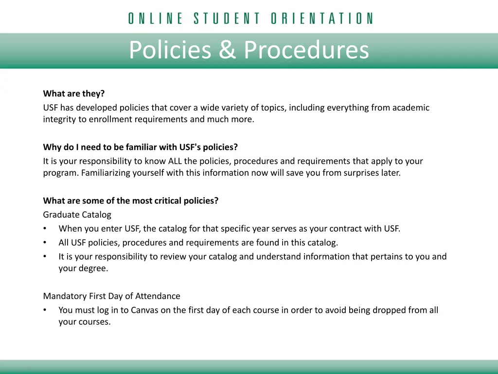 policies procedures