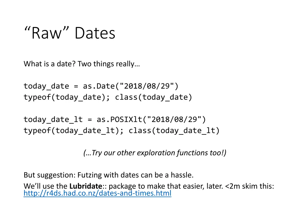 raw dates