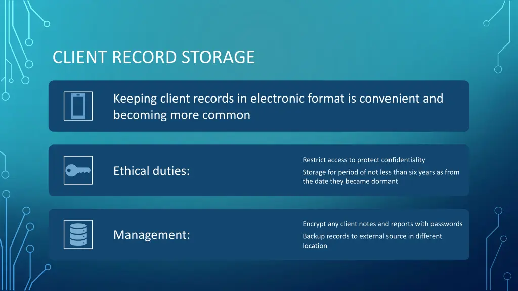 client record storage