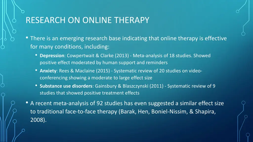 research on online therapy