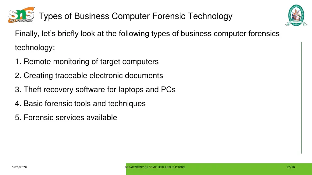 types of business computer forensic technology