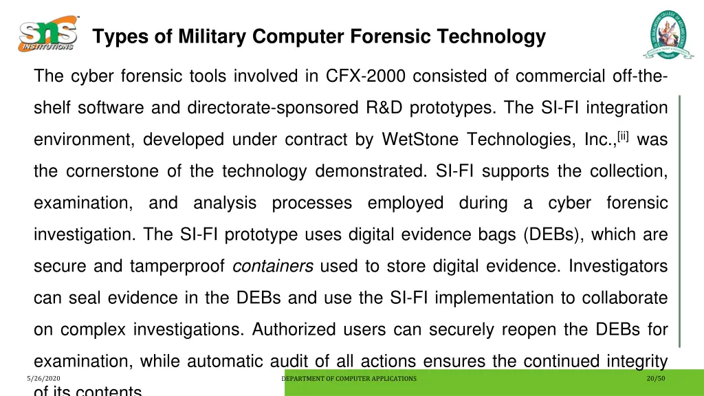 types of military computer forensic technology 4