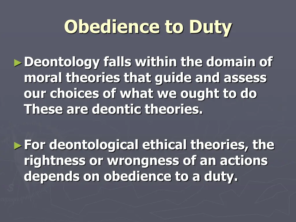 obedience to duty