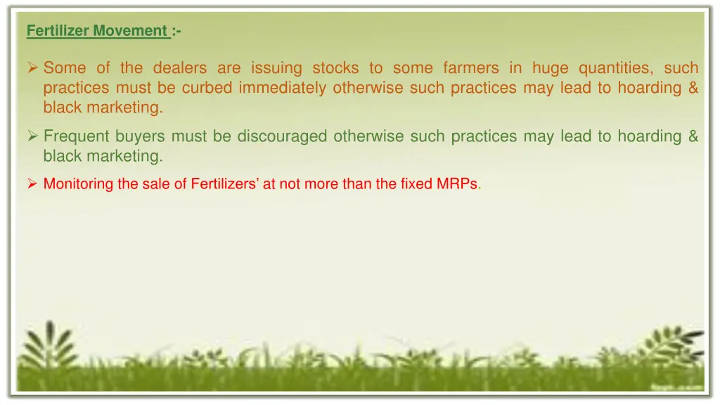 fertilizer movement