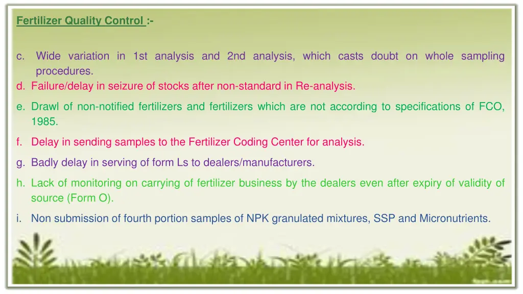 fertilizer quality control 1