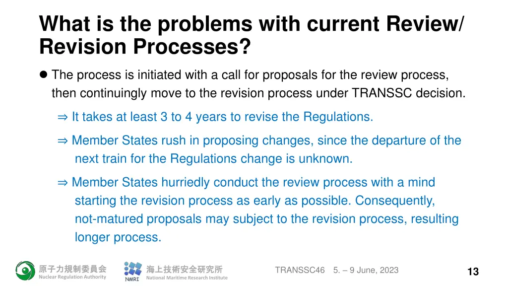 what is the problems with current review revision