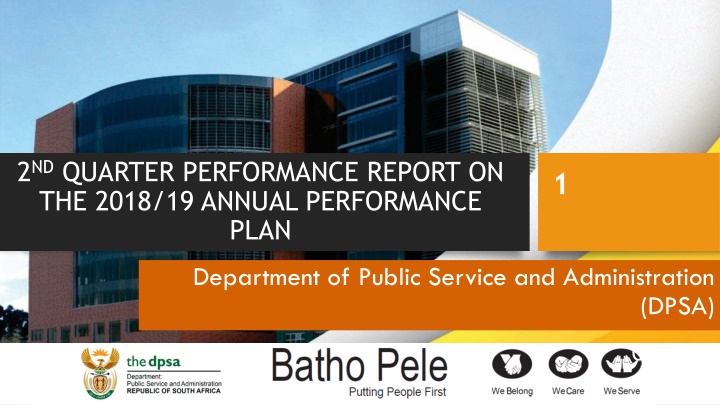 2 nd quarter performance report on the 2018